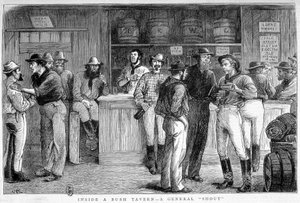 Taberna en el campo en Australia, circa 1880 de Unknown artist