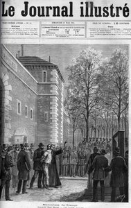 CAMPI, EL ASESINO DE LA CALLE DU REGARD - "La ejecución del asesino Michel Campi, en la plaza de la Roquette, 30 de abril de 1884 - GUILLOTINA - grabado en "Le journal illustré" de 1884