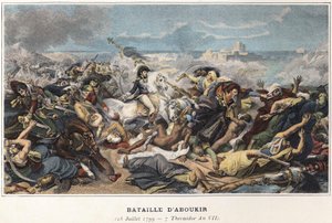 Campaña de Egipto (1798-1801): Joachim Murat (1767-1815) durante la Batalla de Aboukir, 25 de julio. de Unknown artist