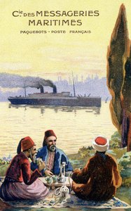 Cartón de la compañía naviera francesa mundial de Unknown artist