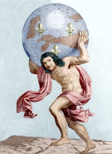 Caricatura de Colbert como Atlas (grabado)