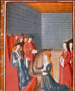 Dinastía carolingia: el rey carolingio Carlos II el Calvo (823-877) toma la cabeza del imperio occidental a la muerte de su padre Luis el Piadoso en 840 de Unknown artist