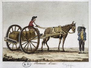 Carro y aguador en España - siglo XIX de Unknown artist