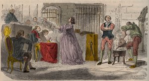 Caso del collar, el juicio (1785-1786): Jeanne de Valois-Saint-Remy, Condesa de La Motte ante el Parlamento de París. Grabado del siglo XIX. de Unknown artist