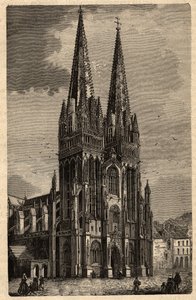 Catedral de Saint Corentin de Quimper. Grabado en 