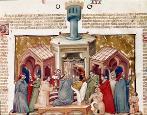 Ceremonia de viático a un moribundo (miniatura) de Unknown artist