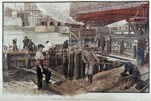 Obras del puente Alejandro III - en “Le petit journal” 05/1899 de Unknown artist