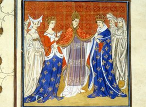 Carlos IV el hermoso y blanco de Borgoña - Miniatura de la Edad Media de Unknown artist