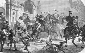 Carlos V (1500-1558) en la corte de Francisco I (1494-1547). de Unknown artist