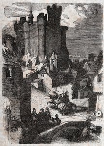 Castillo de Marganor - grabado de 1851 de “Roland Furioso” (Orlando furioso) (siglo XVI) de Ludovico Ariosto, conocido como el Ariosto - Edición traducida del italiano por el Conde de Tressan y publicada por Gustave Harvard. de Unknown artist
