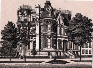 Chicago, Estados Unidos: vista desde la esquina de Prairie Avenue y la calle 22. en "El mundo ilustrado 168 vistas" Sin fecha (finales del siglo XIX)