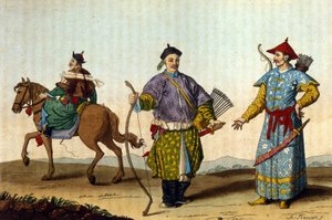Mandarines militares chinos de diferentes épocas - en “El traje antiguo y moderno” de J. Ferrario, ed. Milán de Unknown artist