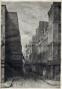 Epidemia de cólera en París - Epidemia de cólera en París - rue Sainte Marguerite - grabado en 