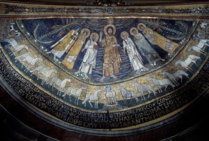 Cristo entre San Pablo, Santa Cecilia, San Pascual, San Pedro, San Valeriano y Santa Ágata