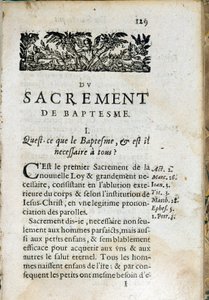 Religión cristiana: página interior del libro “El Gran Catecismo”. Obra de Pierre Canisius (siglo XVII) de Unknown artist