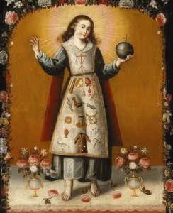 Niño Jesús con los símbolos de la Pasión