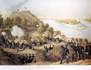 Guerra Civil (1861 - 1865), Guerra Civil Americana. Asedio de Vicksburg (en la frontera de Arkansas y Mississippi), la ciudad fue tomada por el General Grant (y los norteños), la ciudad cayó después de cuarenta días de asedio (19 de mayo al 4 de julio) de Unknown artist
