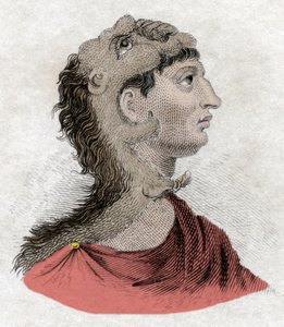Civilización de la Antigüedad: Retrato del rey Filipo II de Macedonia (382-336 a.C.), padre de Alejandro Magno. Grabado del siglo XIX