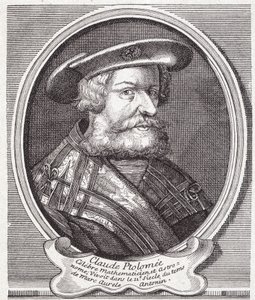 Claudio Ptolomeo (v. 90 - v. 168), astrónomo, matemático y geógrafo griego. Grabado del siglo XIX de Unknown artist