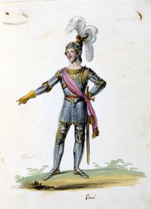 Traje para el personaje de Tancredo dibujado por Gironi para la ópera “Tancredi” (Tancredo) de Gioacchino Rossini. 1813 de Unknown artist