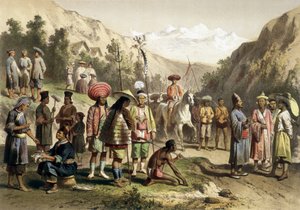 Trajes del reino de Ta Ly, sur de China. Atlas del viaje de exploración a Indochina durante los años 1866 - 1868, editado por F. Garnier de Unknown artist