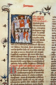 Concilio de Nicea - iluminación de manuscrito (antigua traducción latina de los primeros concilios ecuménicos atribuida a Isidoro), Edad Media (ref. 365, 351r). B. Mr. Toulouse. Solicitud de autorización a la Biblioteca Municipal de Toulouse (tel: 05 62 27 de Unknown artist