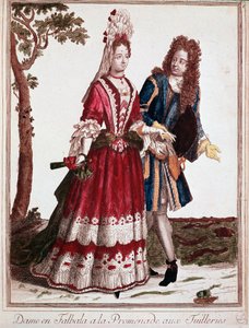 Pareja caminando en el Jardín de las Tullerías, París