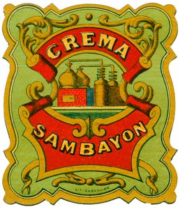 Anuncio de alcohol Crema Sambayón (Cromolitografía, finales del siglo XIX) de Unknown artist