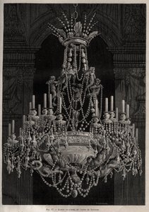 Candelabro de cristal de la fábrica de Baccarat - grabado en 