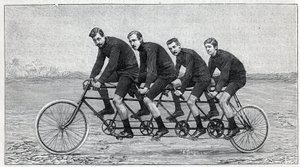 Ciclista en una bicicleta llamada 