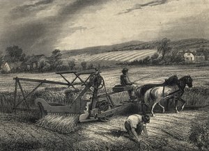 Segadora de Cyrus McCormick de 1831, expuesta en la exposición del Crystal Palace de 1851.