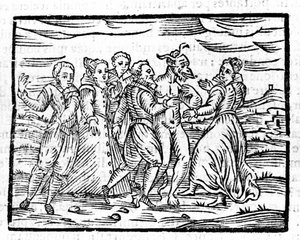 Danza con el Diablo por Francesco Guaccio "Compendium Maleficarum" Milán 1608