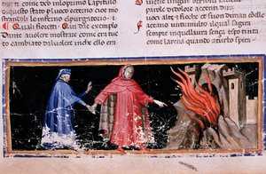 Dante y Virgilio en las puertas del infierno (canto 3 del Infierno, en la Divina Comedia) de Unknown artist