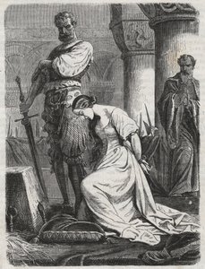 Muerte de Katherine Howard, esposa de Enrique VIII - grabado de 1864 de Unknown artist
