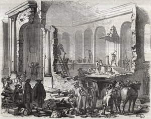 Demolición del templo de Charenton en noviembre de 1685 tras la Revocación del Edicto de Nantes, 18 de octubre de Unknown artist