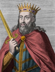 Denis de Portugal (el Rey Agricultor) - Denis I de Portugal (1261-1325) (el Agricultor - el Rey Trovador - el Padre de la Patria - el Liberal) Grabado