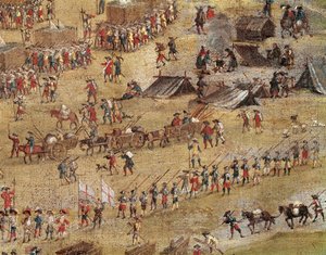 (detalle) de las tropas de Richelieu durante el asedio de La Rochelle de Unknown artist