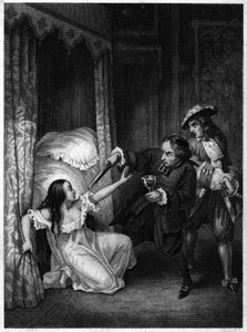 Diane de Joannis de Châteaublanc de Roussan, Marquesa de GANGES (1635-1667) asesinada por sus dos cuñados, el abad y el caballero de Ganges. Grabado de 1847 de Unknown artist