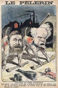 Disputas entre los socialistas Jean Jaures (1859-1914) (izquierda) y Henri Rochefort (1831-1913) (derecha). Ilustración en “Le Pelerin” del 19 de junio de 1898. de Unknown artist