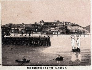 Dover, Inglaterra: Entrada al puerto de Dover. en "El mundo ilustrado 168 vistas" Sin fecha (finales del siglo XIX) de Unknown artist