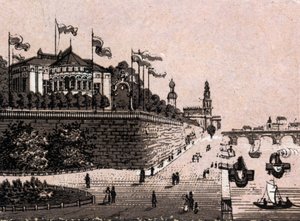Dresde, Alemania: vista del Belvedere. en "El mundo ilustra 168 vistas" Sin fecha (finales del siglo XIX) de Unknown artist