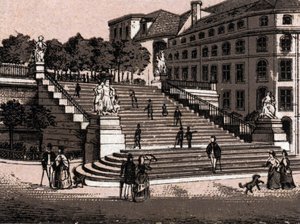 Dresde, Alemania: vista de la Terraza de Brühl (Terraza de Brühl en Dresde). en "El mundo ilustra 168 vistas" Sin fecha (finales del siglo XIX)