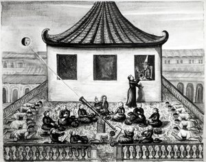 Eclipse de sol - en “Viajes del reino de Siam, histórico de 1688”. de Unknown artist