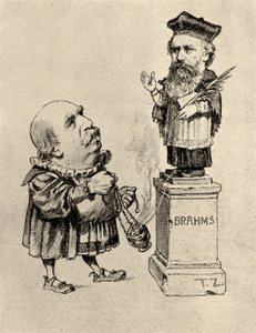 Eduard Hanslick (1825-1904) Crítico musical austriaco, adorador de Brahms en un pedestal de Unknown artist