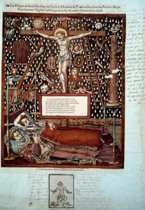 Efigies de Enrique I de Lorena, 3er Duque de Guisa (1550-1588) y de su hermano Luis II de Guisa, cardenal de Lorena (1555-1588) asesinados en Blois el 23 y 24 de diciembre de 1588 por orden de Enrique III. Grabado del siglo XVI. París, B.N. de Unknown artist