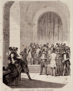Elecciones del 23 de abril de 1848: sala de votación en una sección