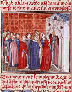 El emperador Carlomagno (742-814) entra en una iglesia seguido de prelados de Unknown artist
