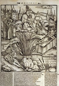 Eneida de Virgilio, Libro XII, Eneas es tratado milagrosamente por Venus y decide asaltar la ciudad de Latino de Unknown artist