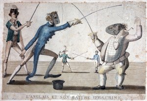 Inglés y su maestro de esgrima - siglo XIX