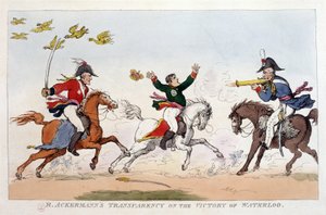 Caricatura inglesa sobre Napoleón I - en Napoleón I, caricaturas, colección dummy. 1814 - 1815. B.H.V.P. de Unknown artist
